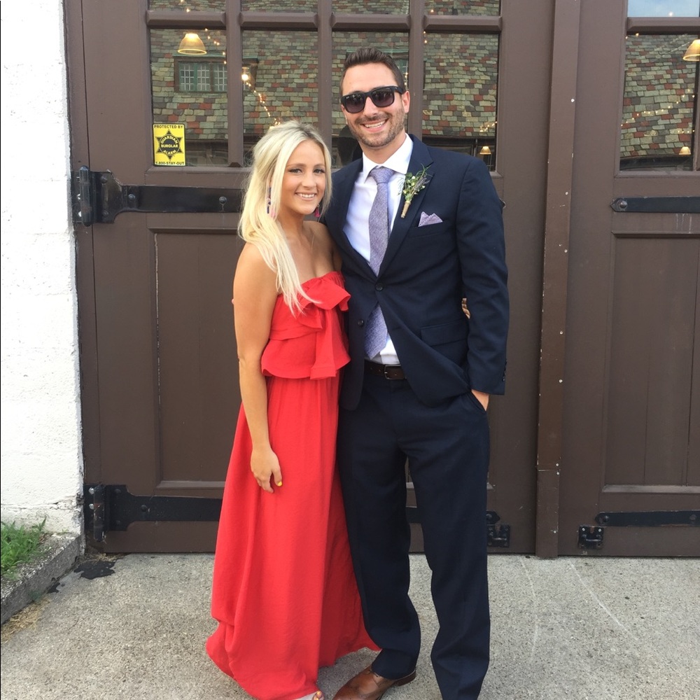 Red maxi dress